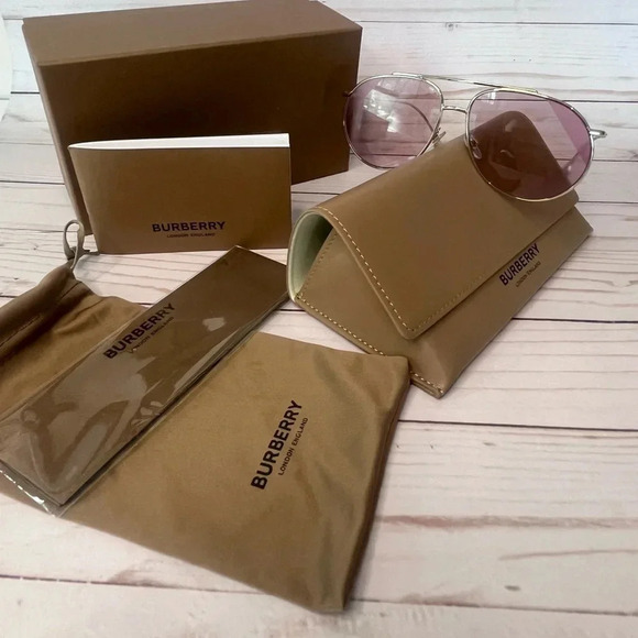 Rose and Light Gold Alice Burberry Women's Sunglasses - Picture 11 of 13